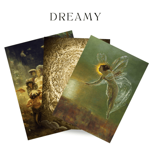 Set of 3 Vintage Winter Art Prints – Dreamy Scenes for Cosy Seasonal Decor