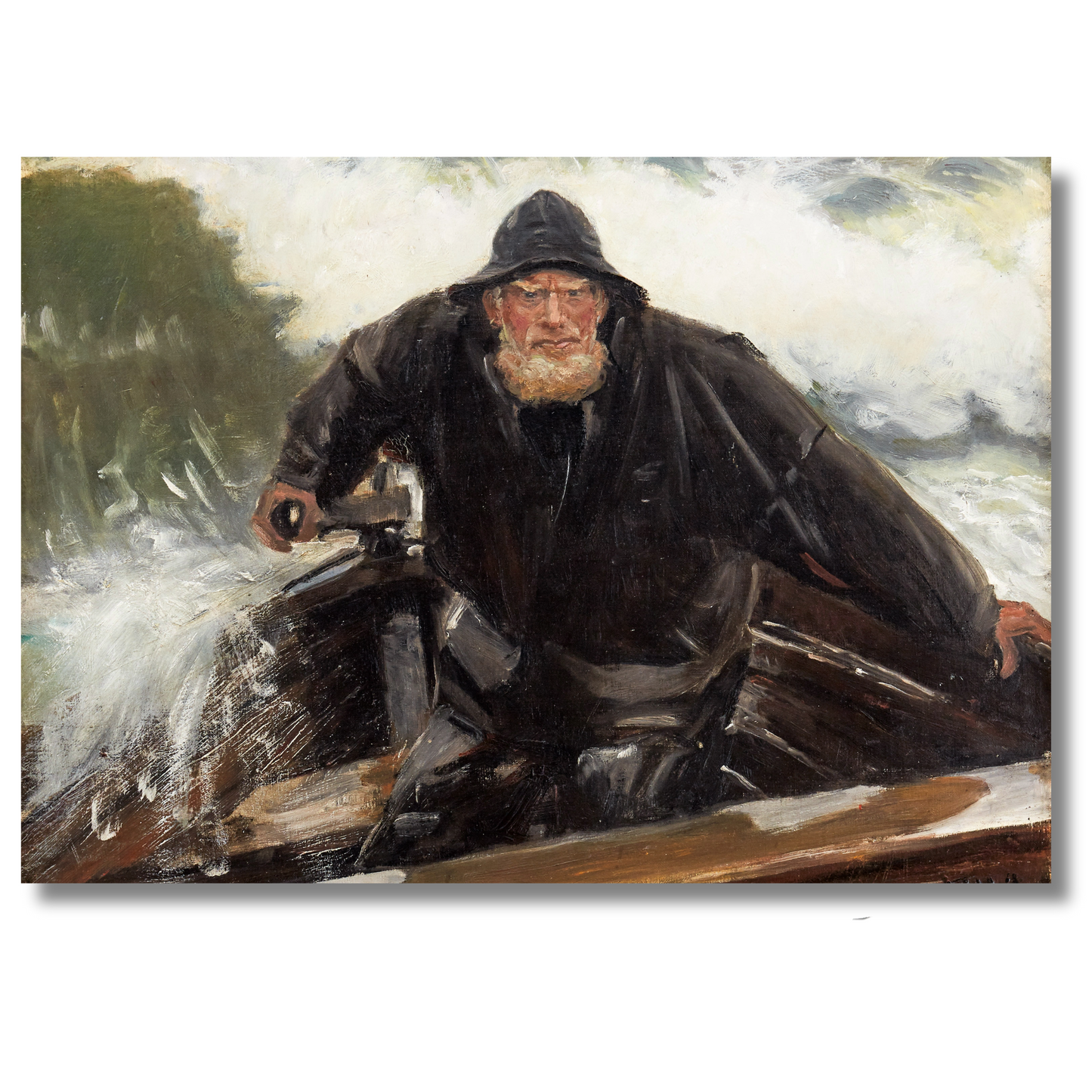 Fisherman in Storm Triptych Art Print Set