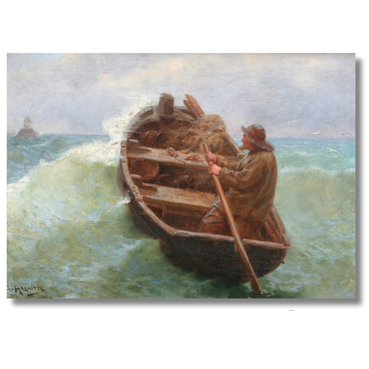 Fisherman in Storm Triptych Art Print Set