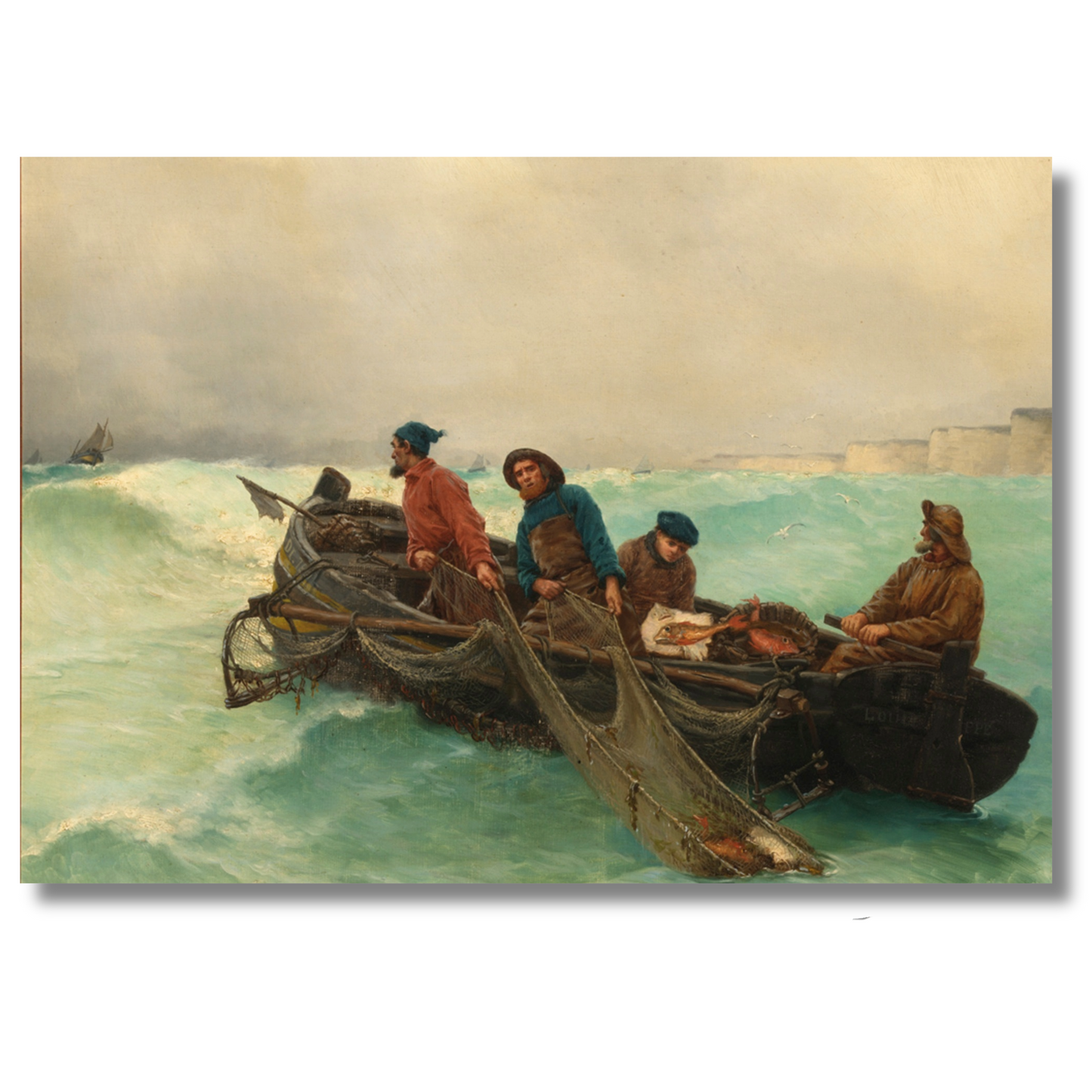 Fisherman in Storm Triptych Art Print Set