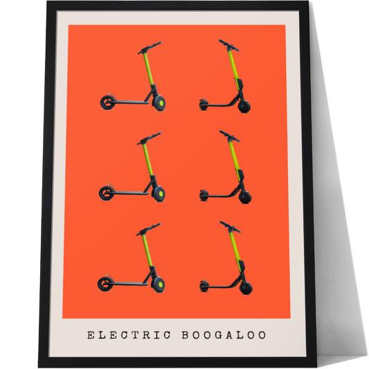 Framed Unframed Unique 'Electric Boogaloo' Scooter Kitchen Art Print Poster