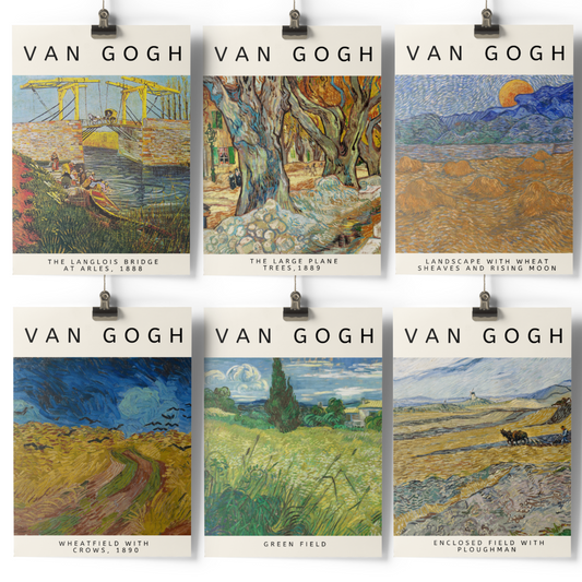 Van Gogh Gallery Wall Art Set of 6 Prints